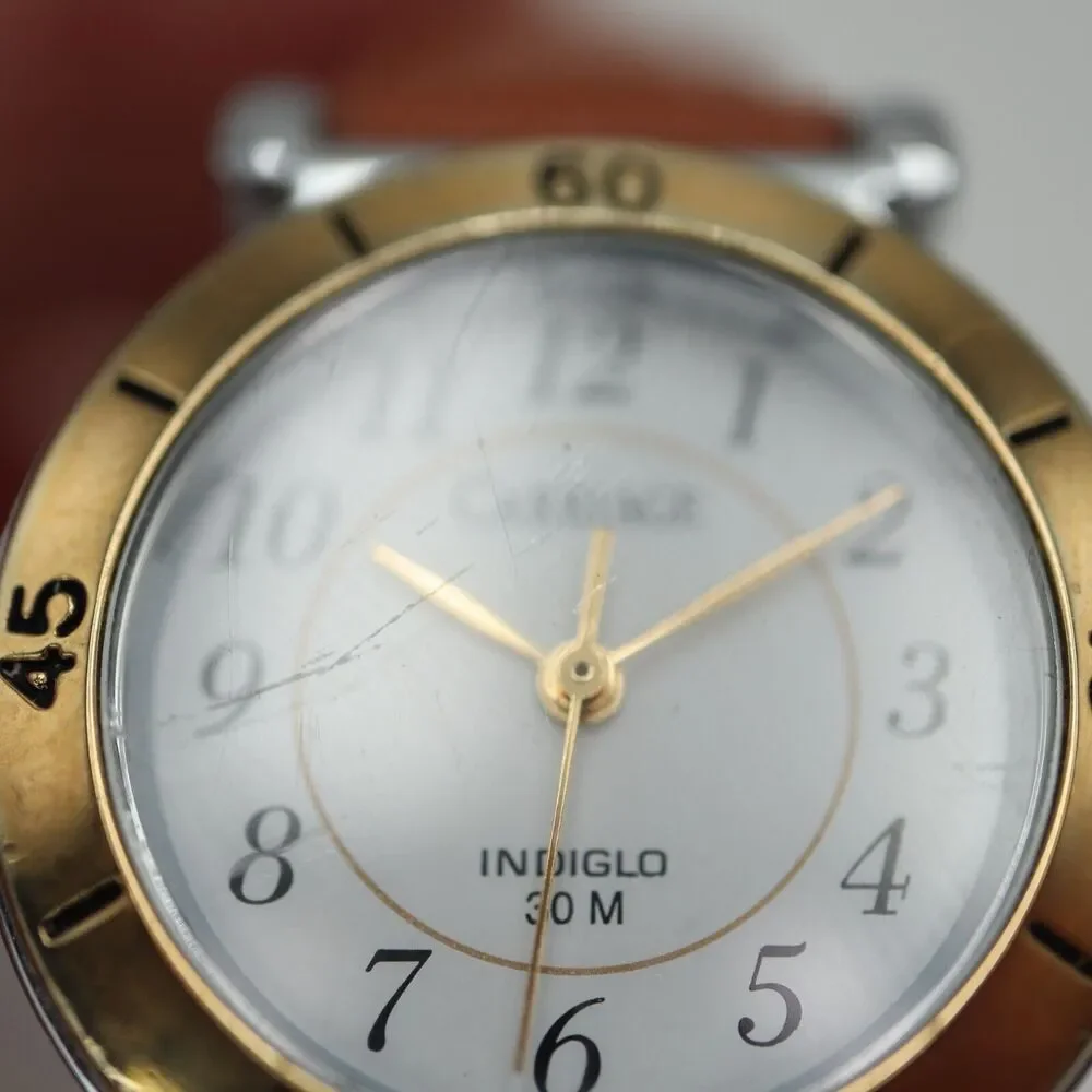 Carriage by Timex Classic Dress Watch 30mm Non Indiglo Two Tone Brown Leather